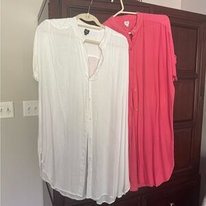 Echo White and Pink Short Sleeve Button Down Shirt